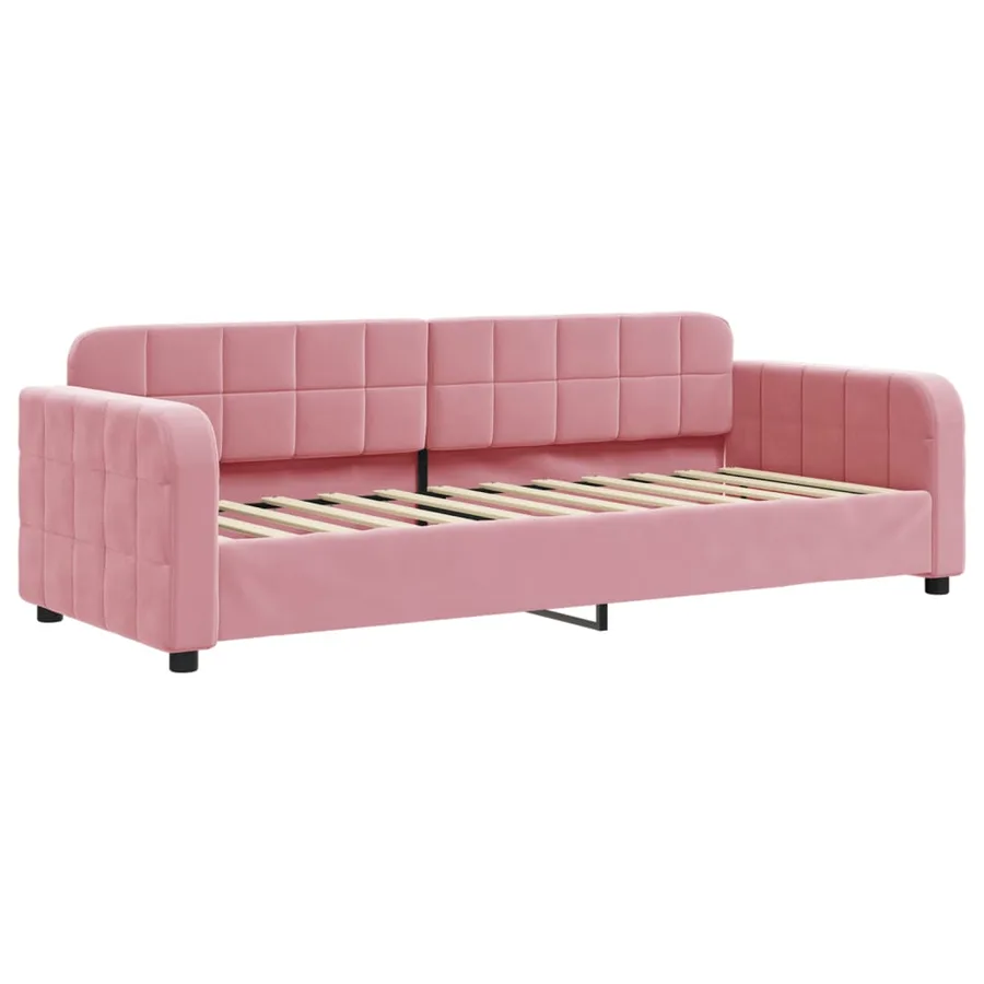 Lit de repos sans matelas rose 80x200 cm velours - 2