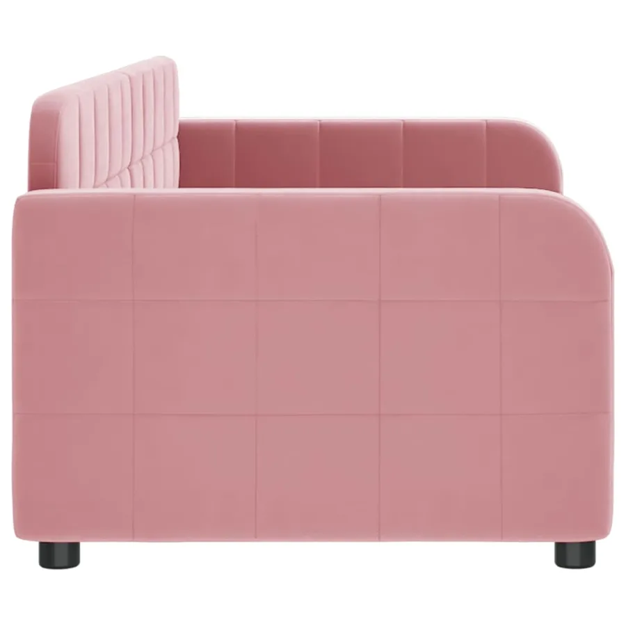 Lit de repos sans matelas rose 80x200 cm velours - 4
