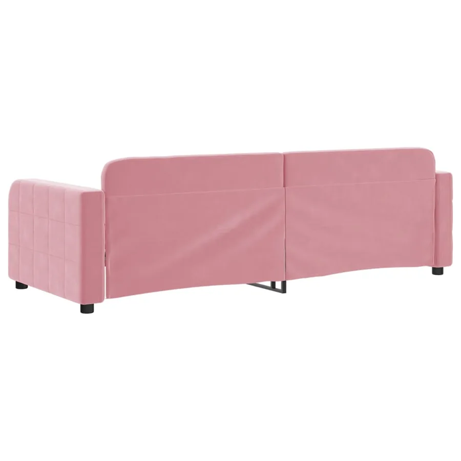 Lit de repos sans matelas rose 80x200 cm velours - 5