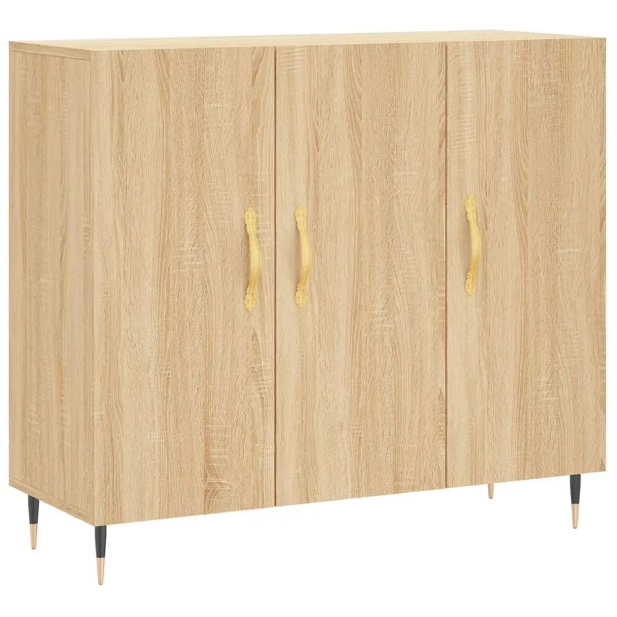 Buffet chêne sonoma 90x34x80 cm bois d'ingénierie - 2
