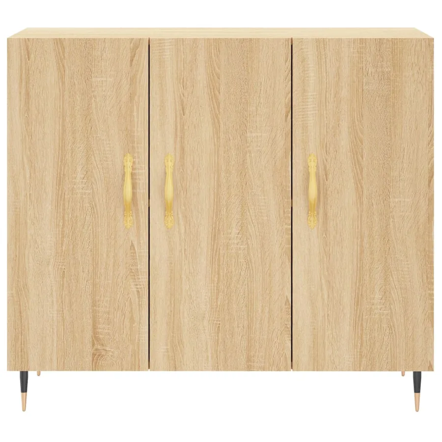 Buffet chêne sonoma 90x34x80 cm bois d'ingénierie - 6