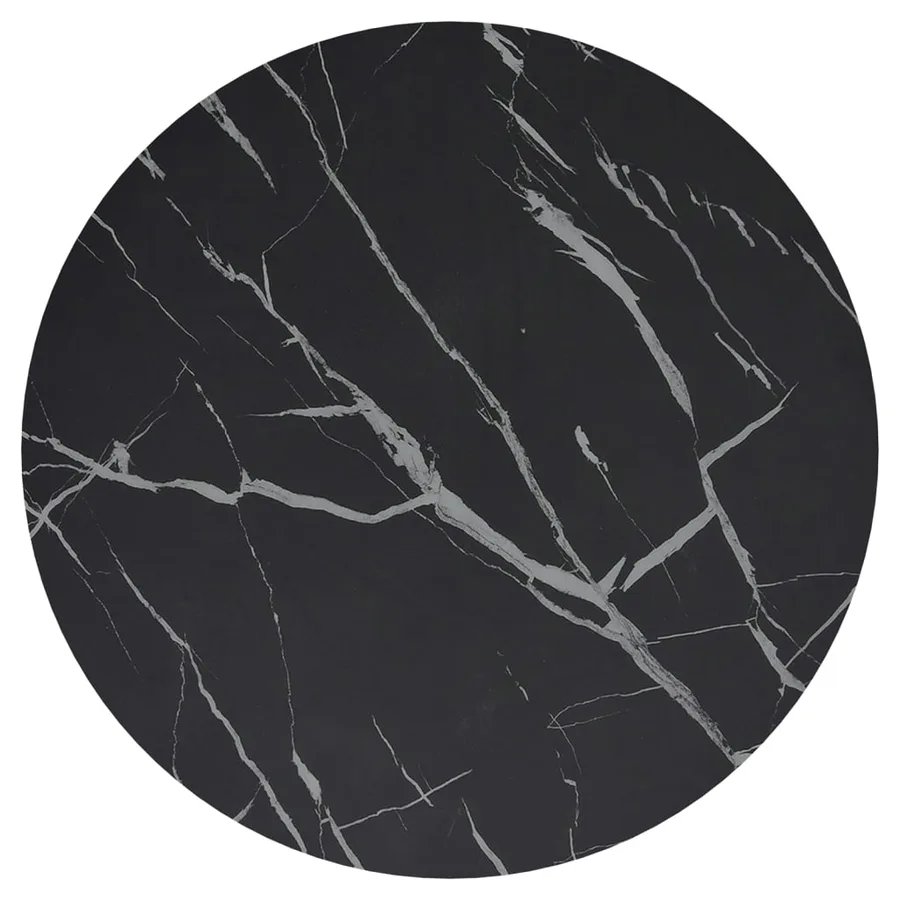 Table d'appoint Doré et marbre noir 45 cm Verre trempé - 5