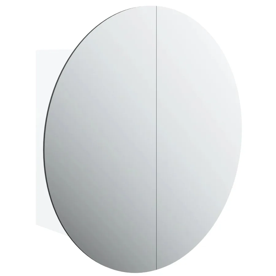 Armoire de salle de bain miroir rond et LED Blanc 47x47x17,5 cm - 2