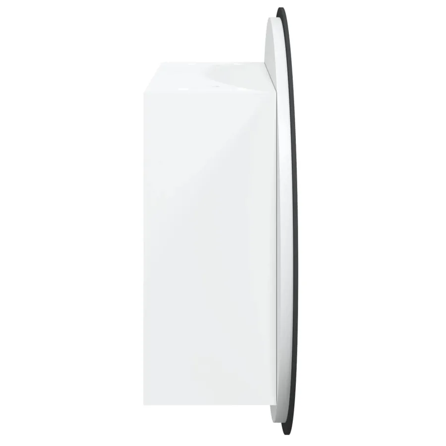 Armoire de salle de bain miroir rond et LED Blanc 47x47x17,5 cm - 7