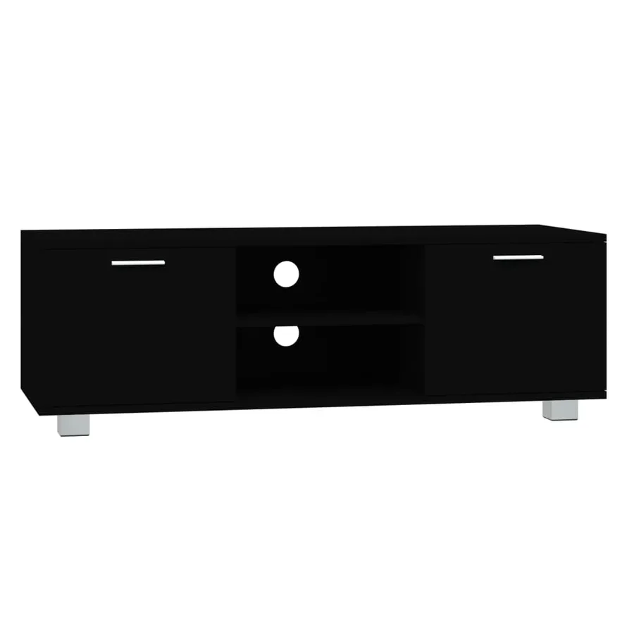 Meuble TV Noir 120x40,5x35 cm Bois d'ingénierie - 2