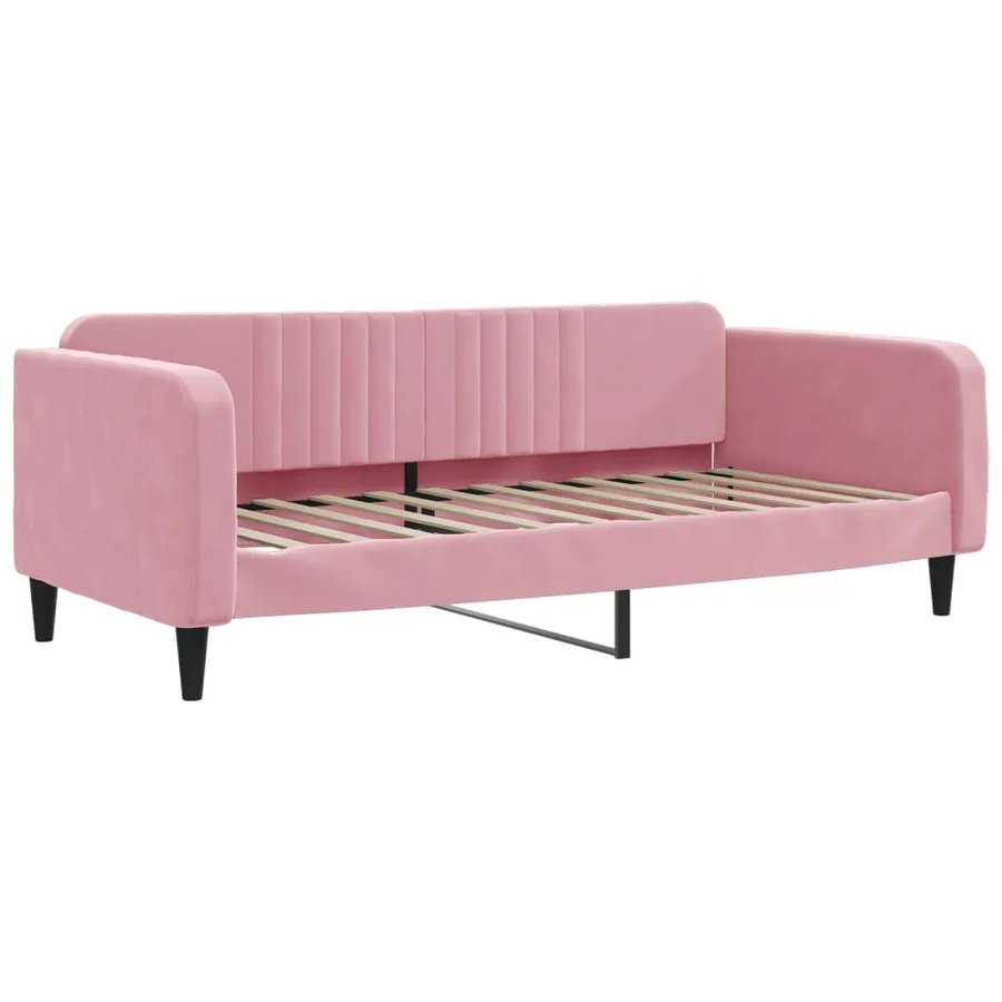 Lit de repos rose 100x200 cm velours - 2