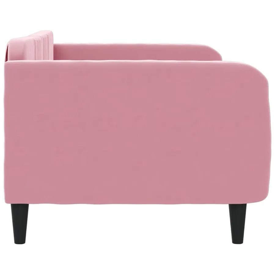 Lit de repos rose 100x200 cm velours - 4