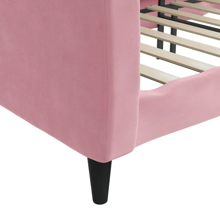 Lit de repos rose 100x200 cm velours - 6