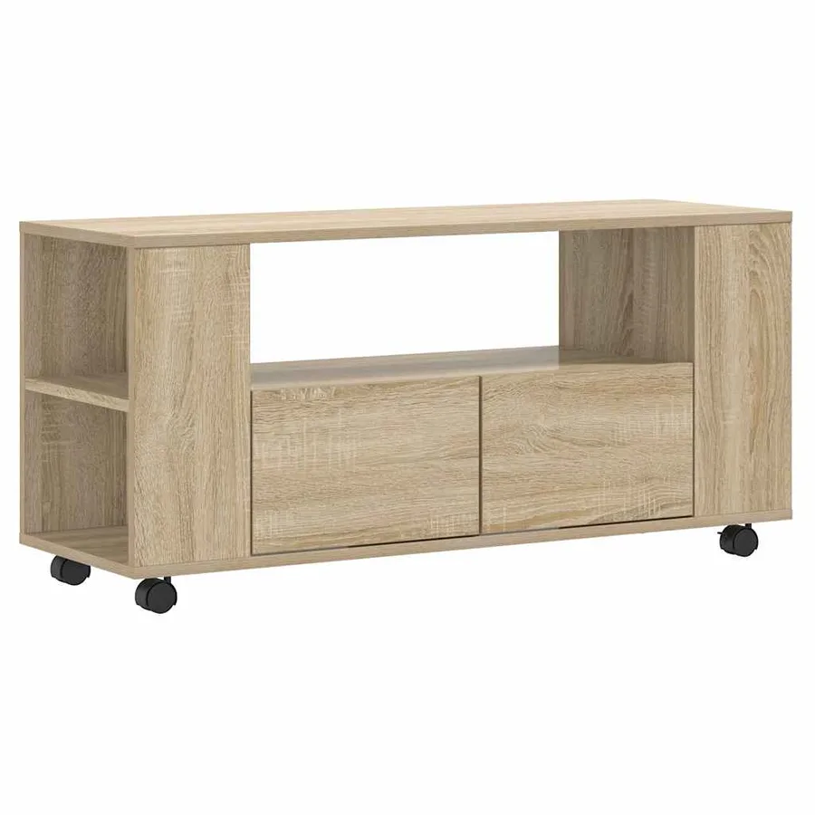 Meubles TV chêne sonoma 102x34,5x43 cm bois d'ingénierie - 2