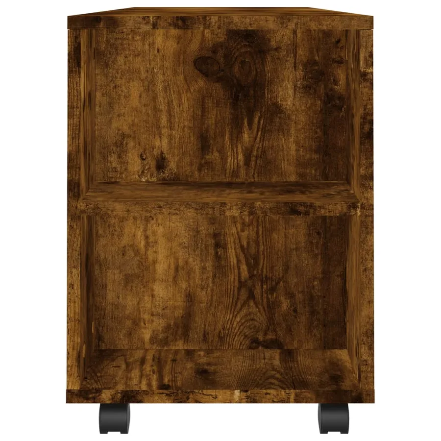 Meuble TV chêne fumé 102x34,5x43 cm bois d'ingénierie - 7