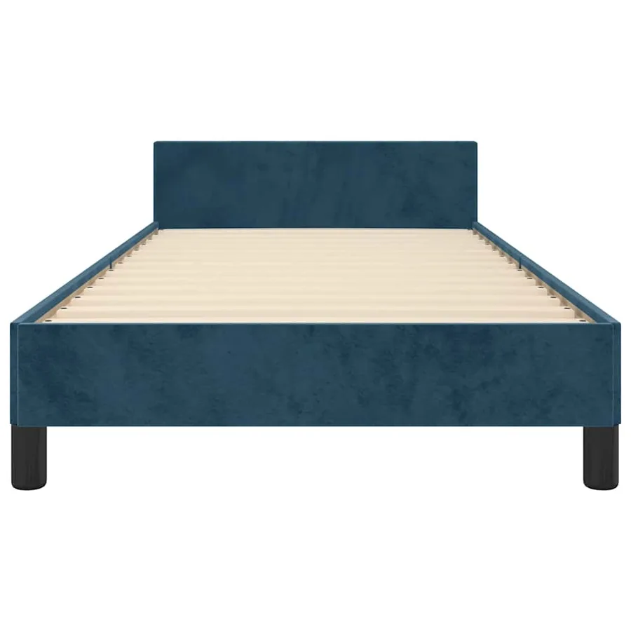 Cadre de lit sans matelas bleu foncé 90x200 cm velours - 6