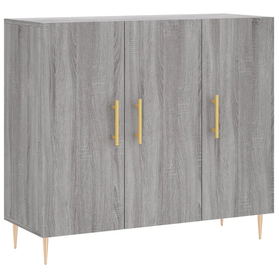 Buffet sonoma gris 90x34x80 cm bois d'ingénierie - 2