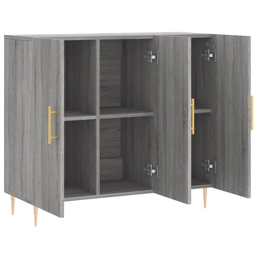 Buffet sonoma gris 90x34x80 cm bois d'ingénierie - 5