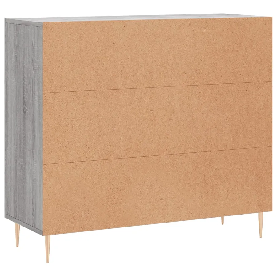 Buffet sonoma gris 90x34x80 cm bois d'ingénierie - 8