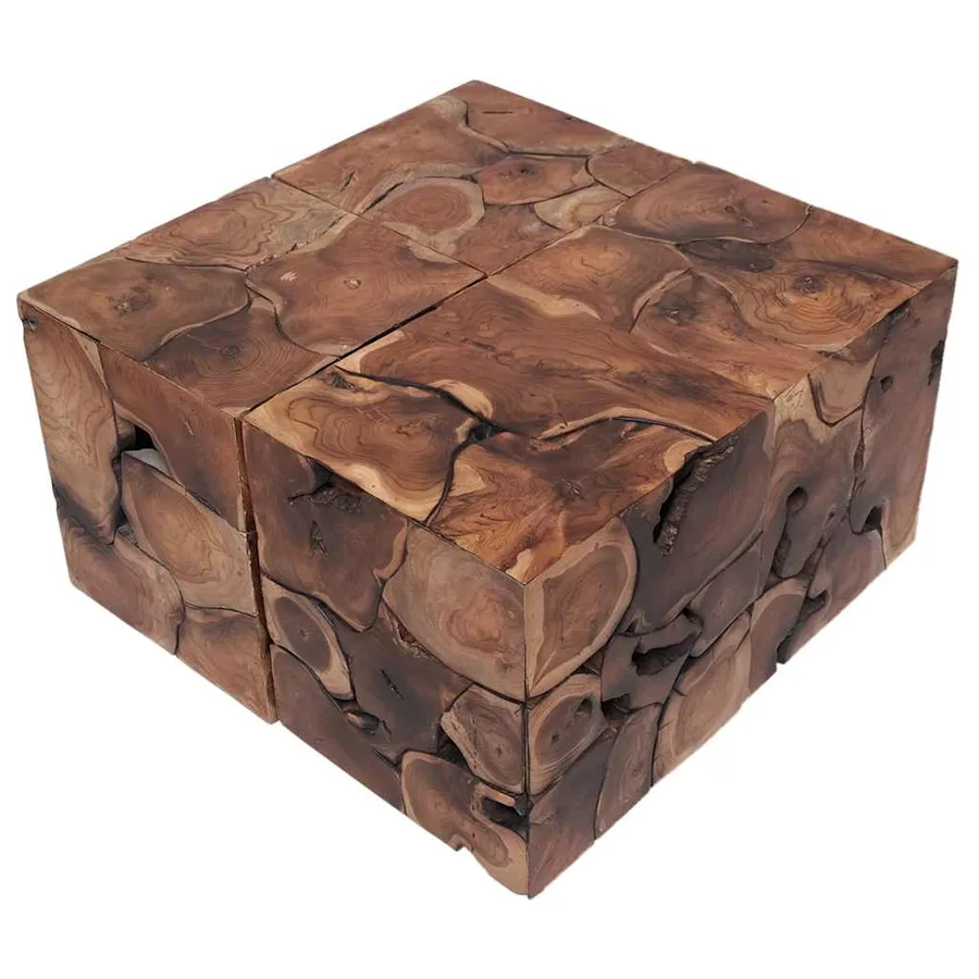 Tabourets 4 pcs marron 40x40x45 cm bois de teck massif - 3
