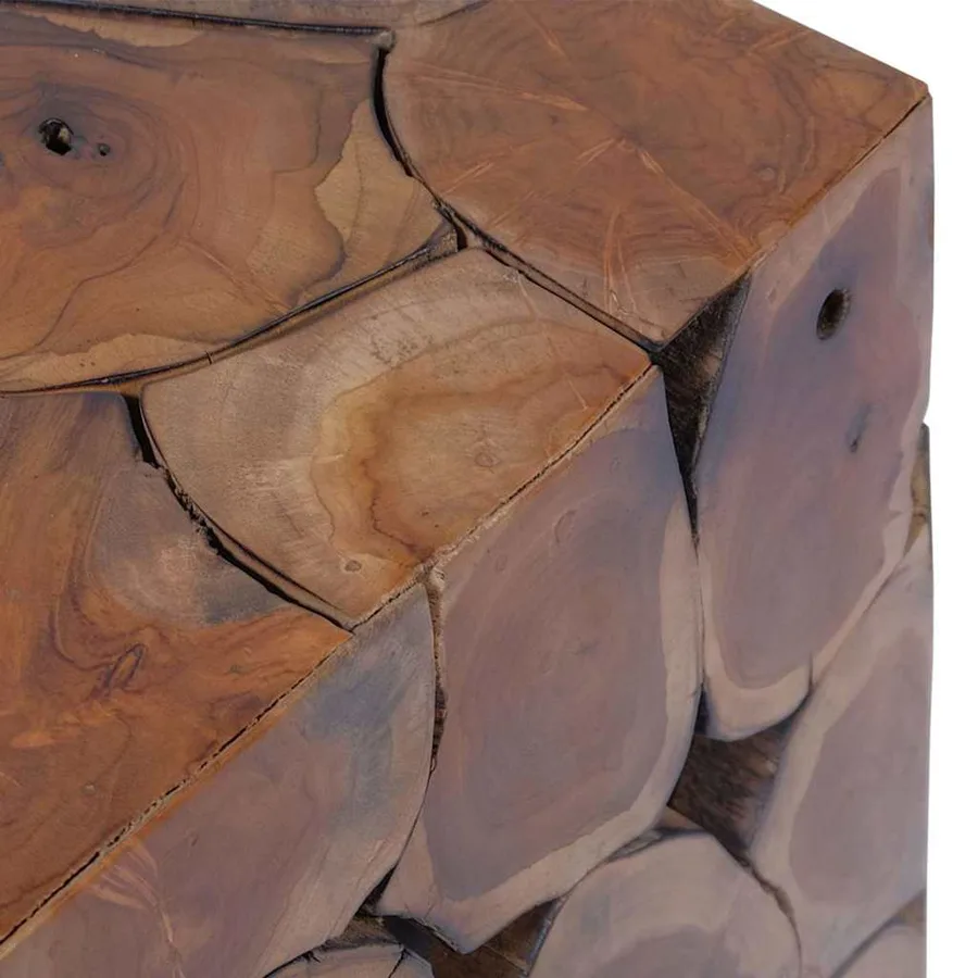 Tabourets 4 pcs marron 40x40x45 cm bois de teck massif - 7