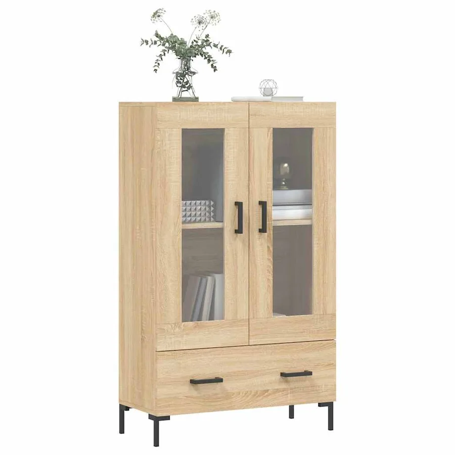 Buffet haut chêne sonoma 69,5x31x115 cm bois d'ingénierie - 3