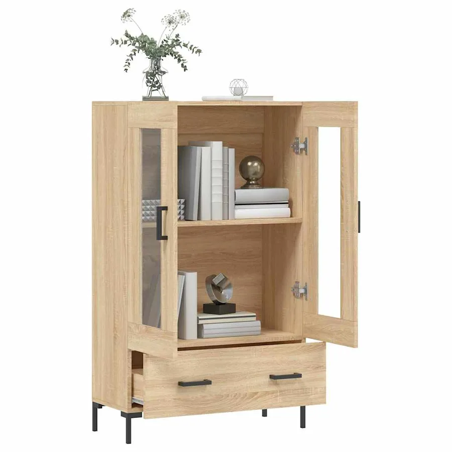 Buffet haut chêne sonoma 69,5x31x115 cm bois d'ingénierie - 4