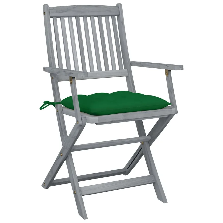 Chaises pliables d'extérieur lot de 6 et coussins Bois d'acacia - 3