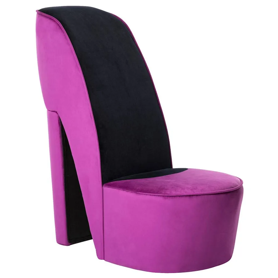 Chaise en forme de chaussure à talon haut Violet Velours - 2