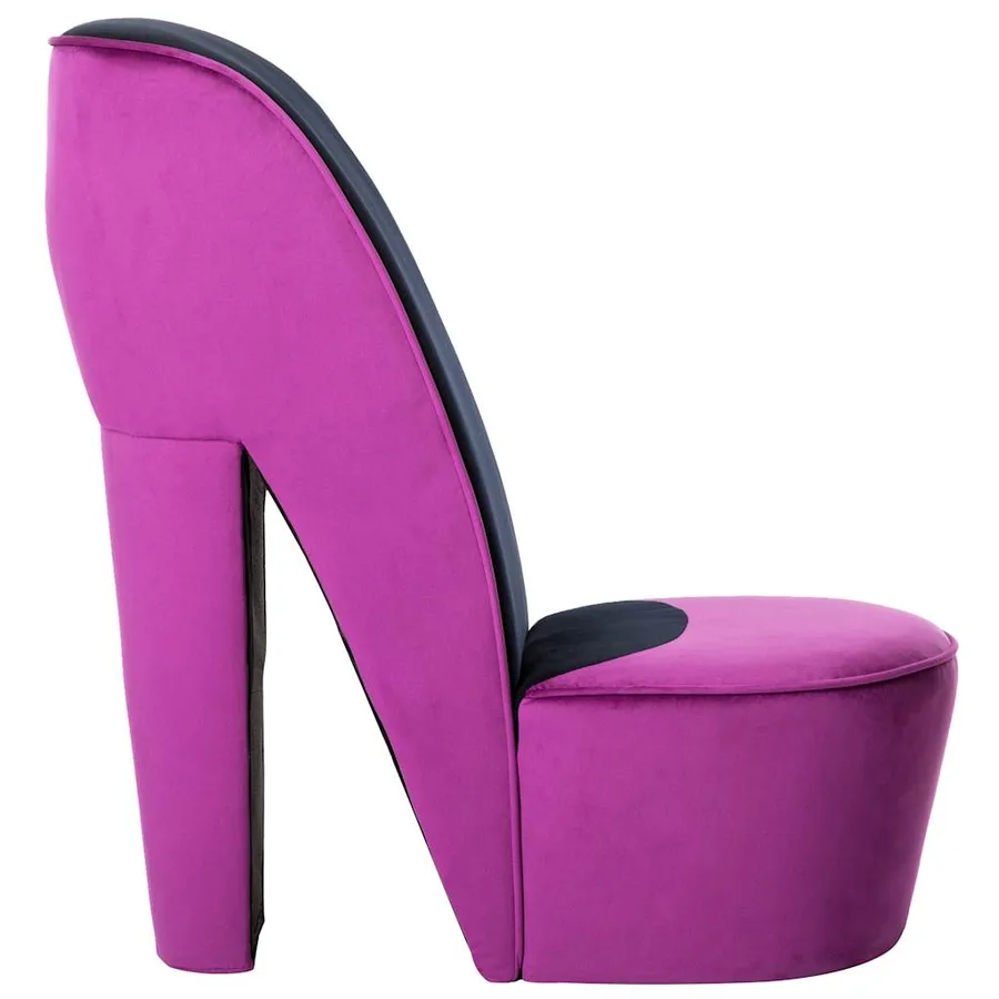Chaise en forme de chaussure à talon haut Violet Velours - 4