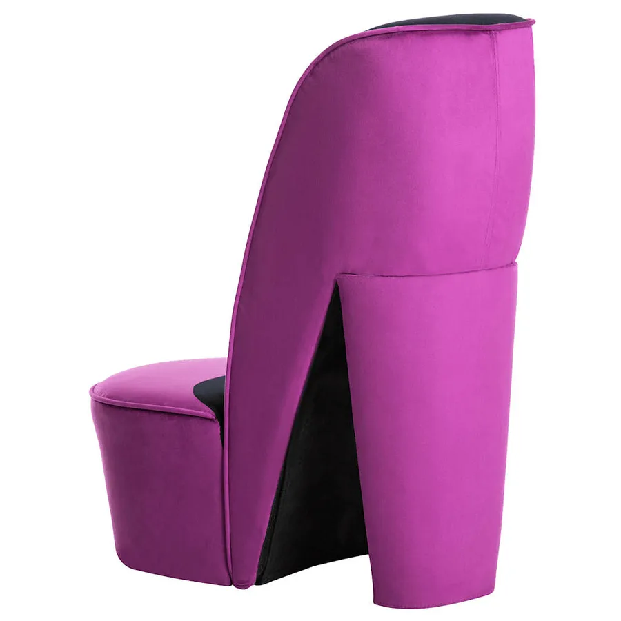 Chaise en forme de chaussure à talon haut Violet Velours - 6