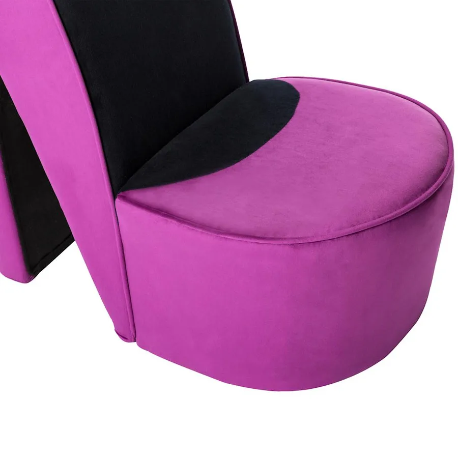 Chaise en forme de chaussure à talon haut Violet Velours - 7