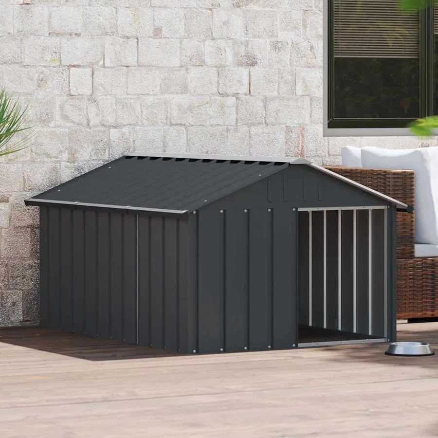 Niche pour chien Anthracite 116,5x153x81,5 cm Acier galvanisé - 3