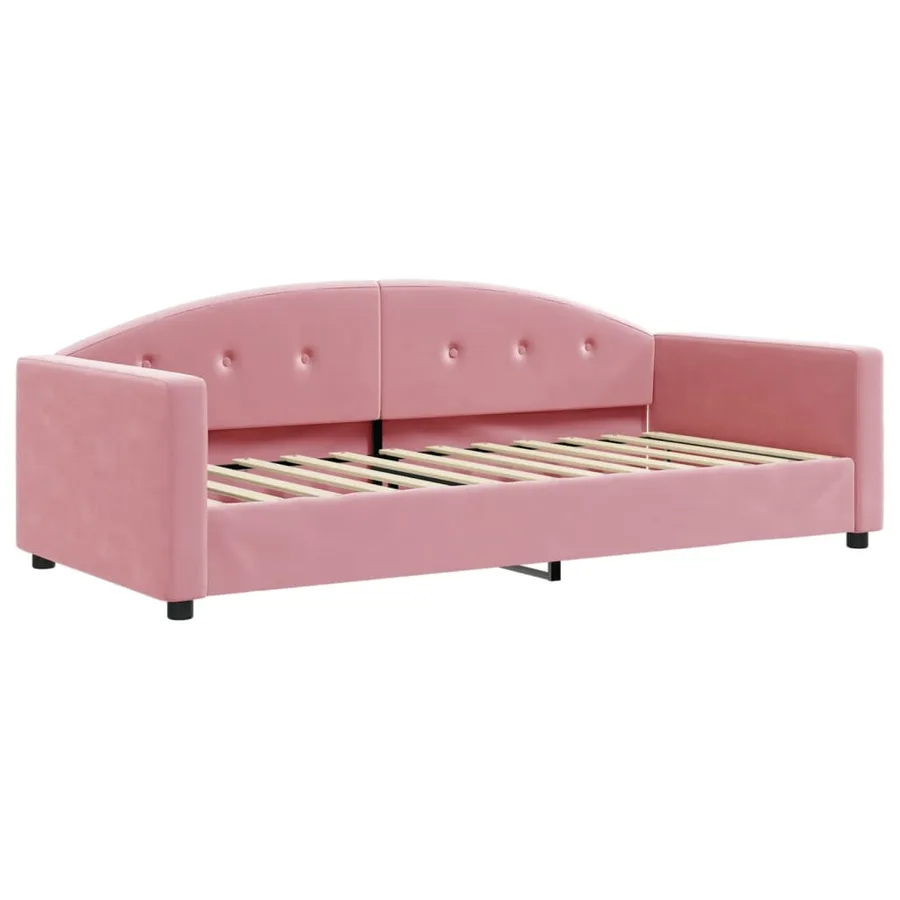 Lit de repos sans matelas rose 90x200 cm velours - 2
