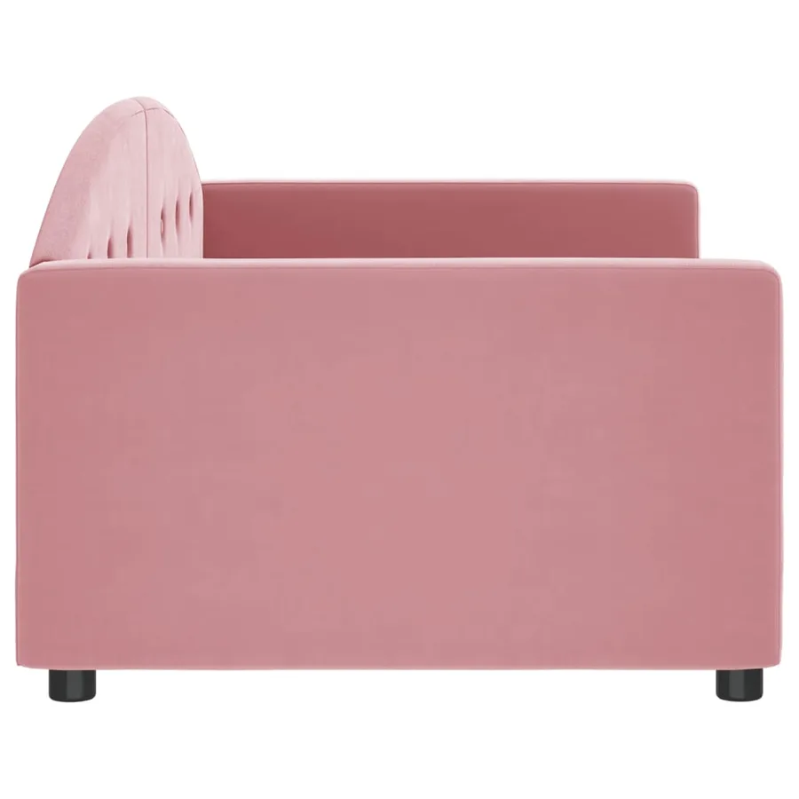 Lit de repos sans matelas rose 90x200 cm velours - 4
