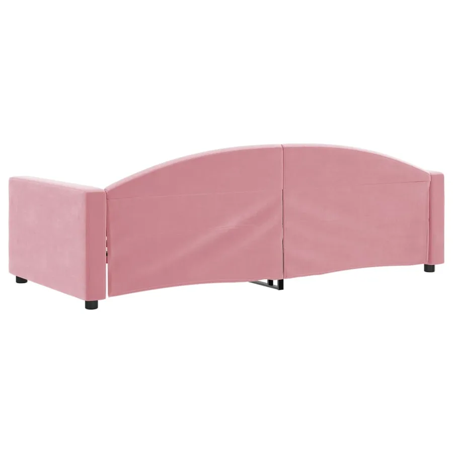 Lit de repos sans matelas rose 90x200 cm velours - 5