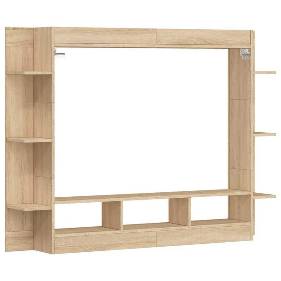 Meuble TV chêne sonoma 152x22x113 cm bois d'ingénierie - 6