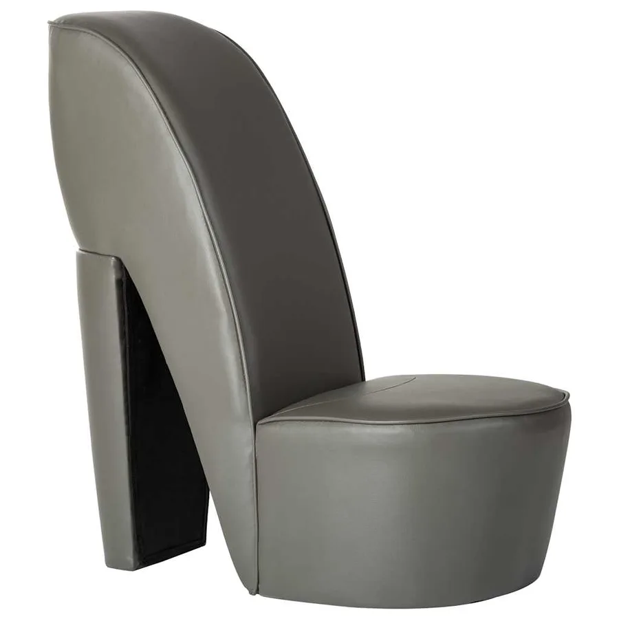 Chaise en forme de chaussure à talon haut Gris Similicuir - 2