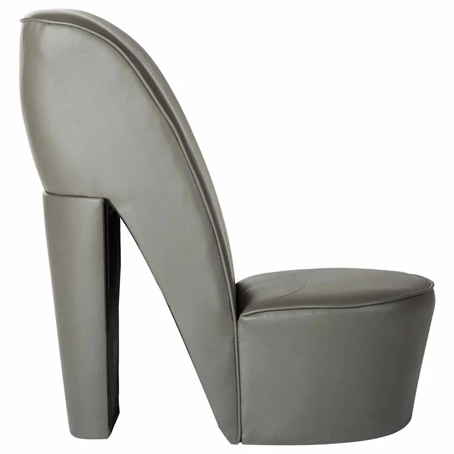 Chaise en forme de chaussure à talon haut Gris Similicuir - 3