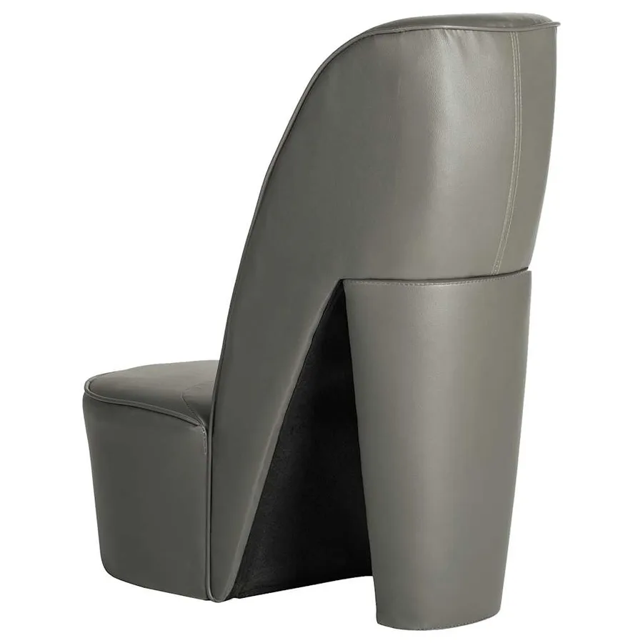 Chaise en forme de chaussure à talon haut Gris Similicuir - 4