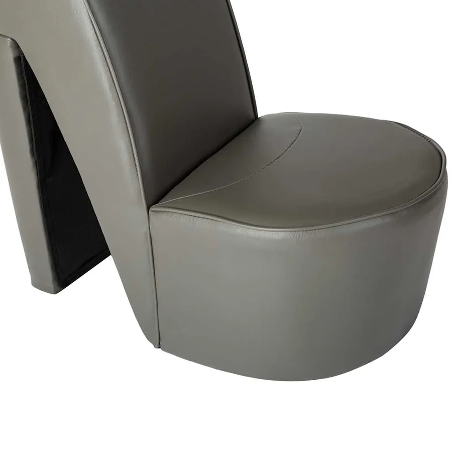 Chaise en forme de chaussure à talon haut Gris Similicuir - 7