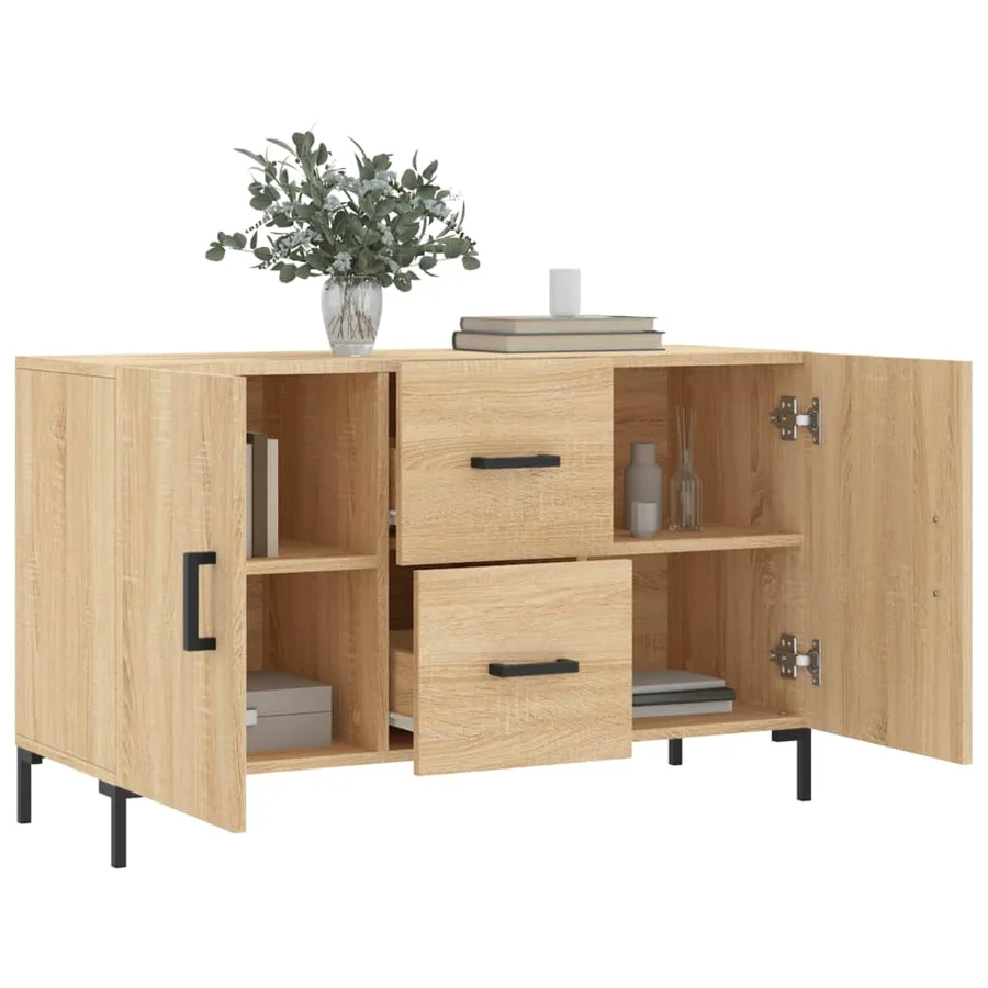 Buffet chêne sonoma 100x36x60 cm bois d'ingénierie - 4