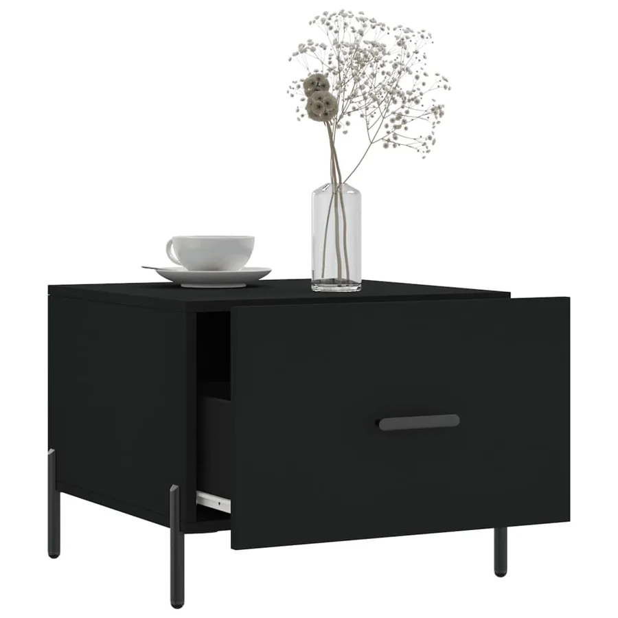 Tables basses 2 pcs noir 50x50x40 cm bois d'ingénierie - 4
