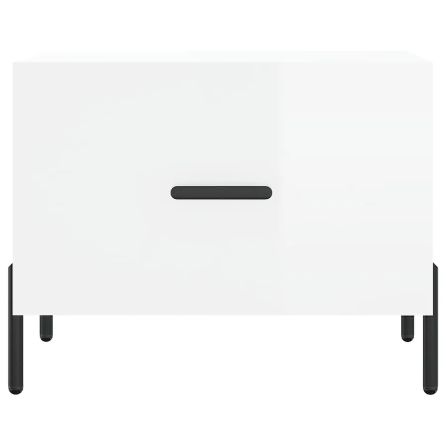 Tables basses 2 pcs blanc brillant 50x50x40cm bois d'ingénierie - 6