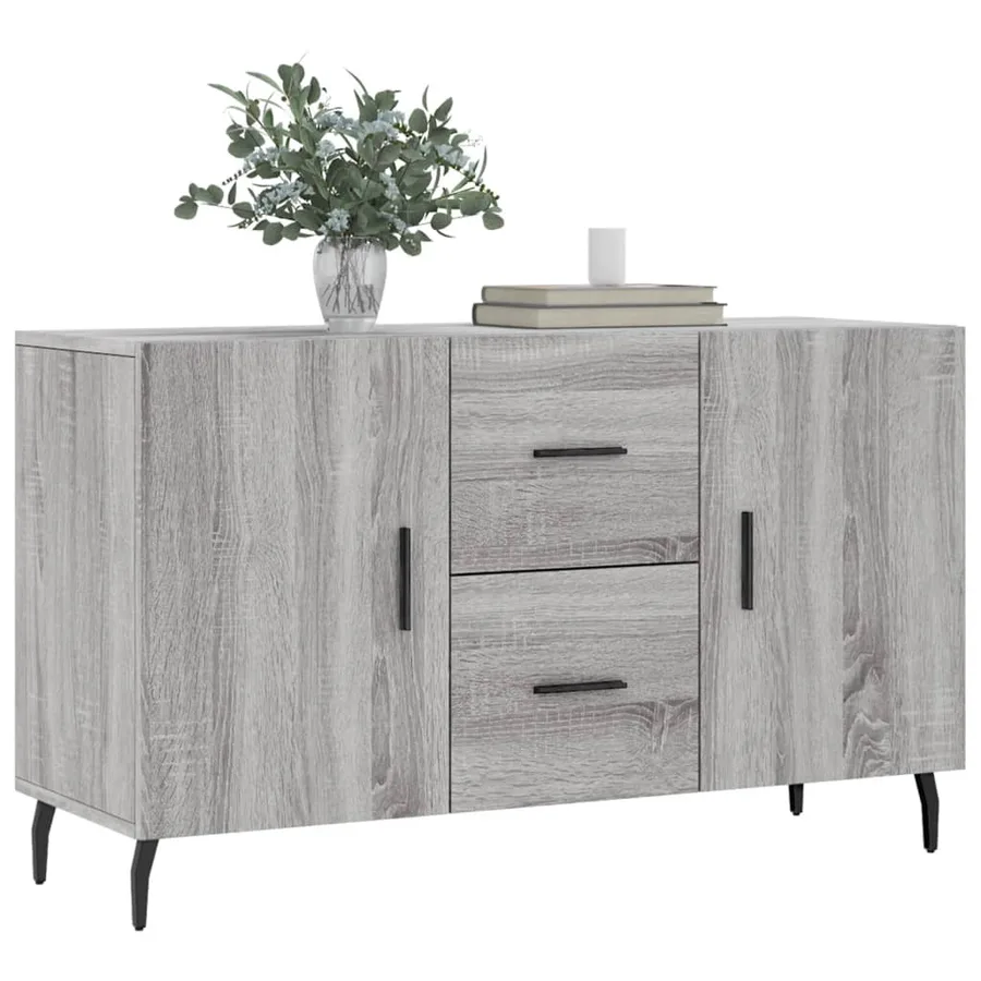 Buffet sonoma gris 100x36x60 cm bois d'ingénierie - 3