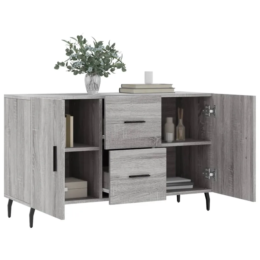 Buffet sonoma gris 100x36x60 cm bois d'ingénierie - 4