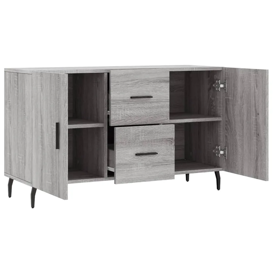 Buffet sonoma gris 100x36x60 cm bois d'ingénierie - 5