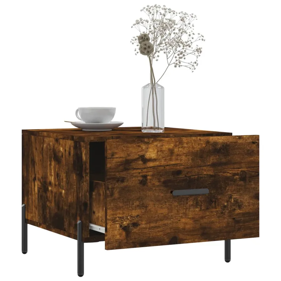 Table basse Chêne fumé 50x50x40 cm Bois d'ingénierie - 4