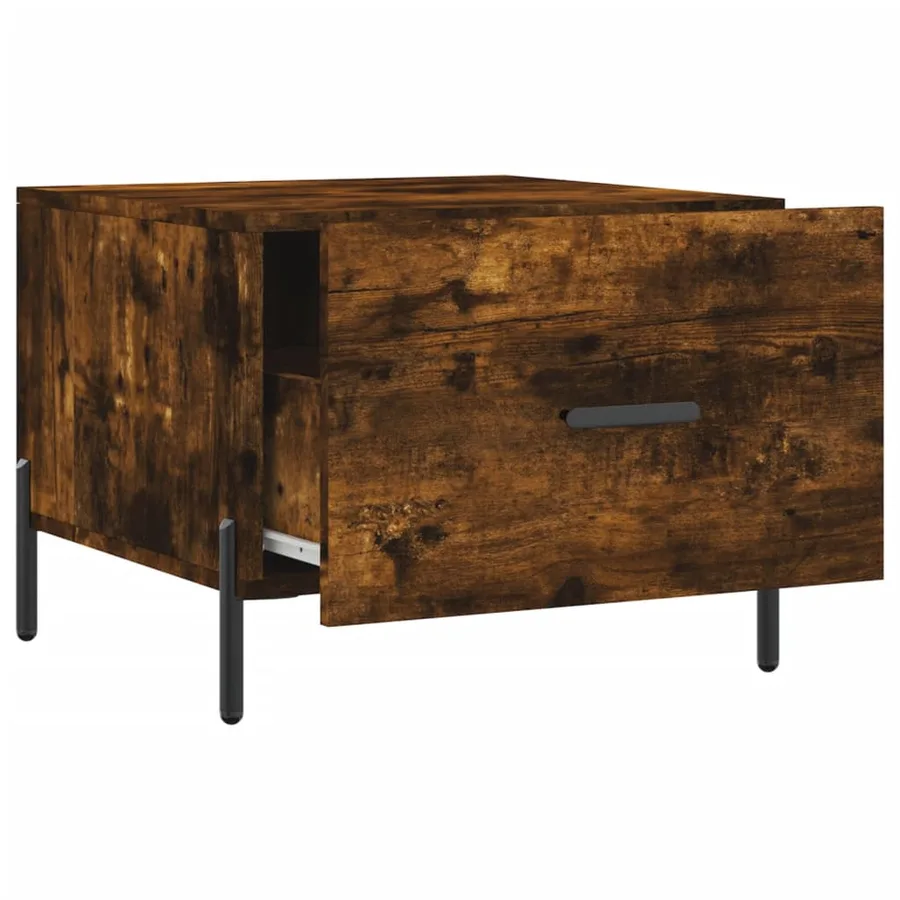 Table basse Chêne fumé 50x50x40 cm Bois d'ingénierie - 6