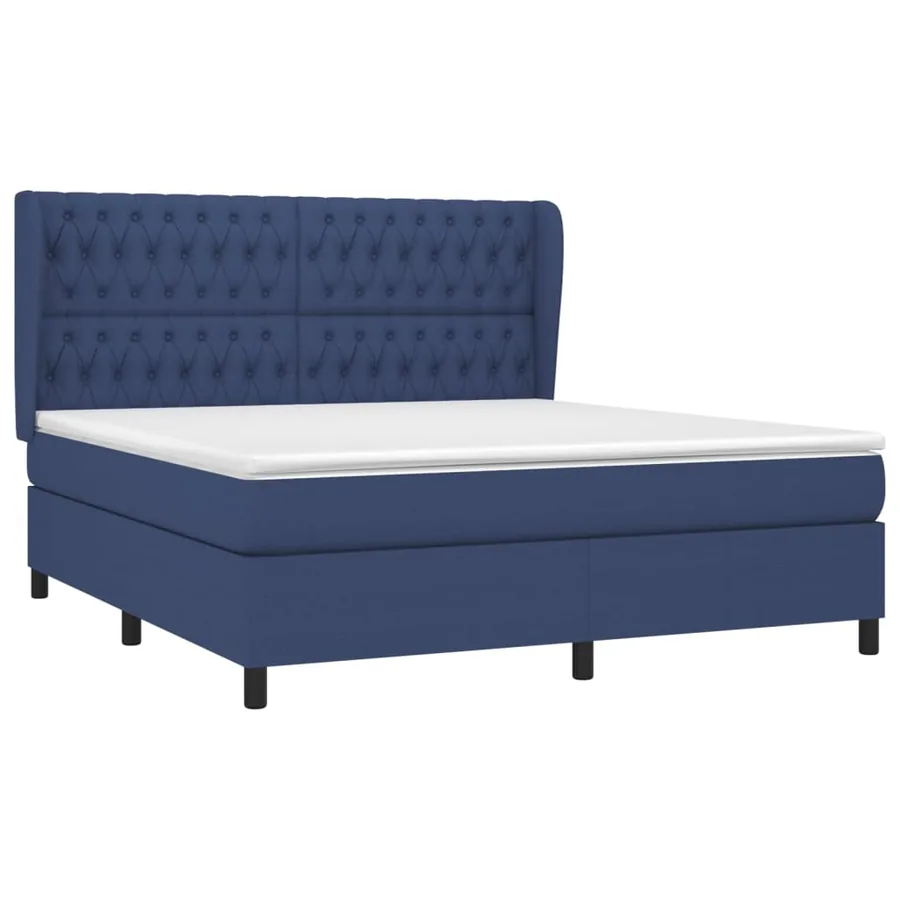 Sommier à lattes de lit avec matelas Bleu 180x200 cm Tissu - 3