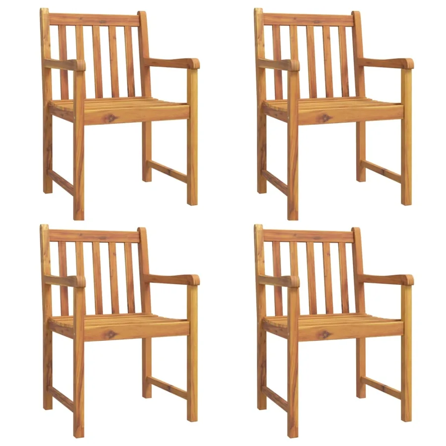 Ensemble à manger de jardin 5 pcs Bois d'acacia solide - 3