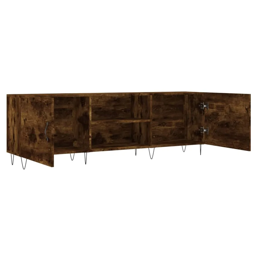 Meuble TV chêne fumé 150x30x50 cm bois d'ingénierie - 6