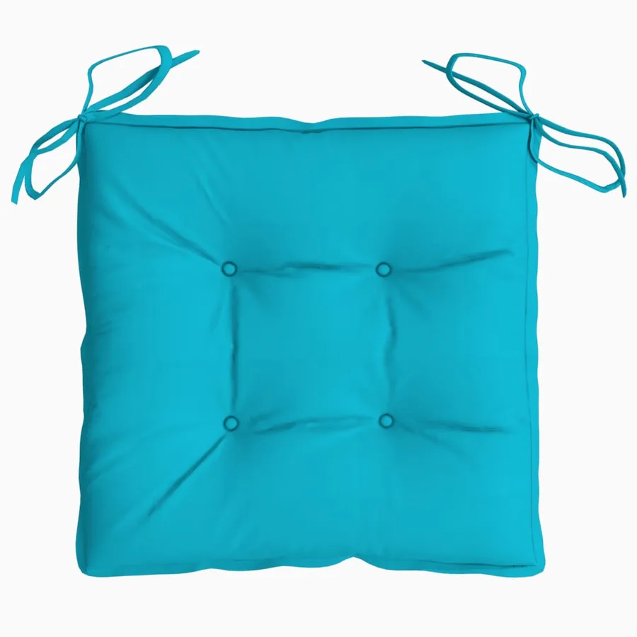 Coussins de chaise lot de 6 turquoise 40x40x7 cm tissu - 6