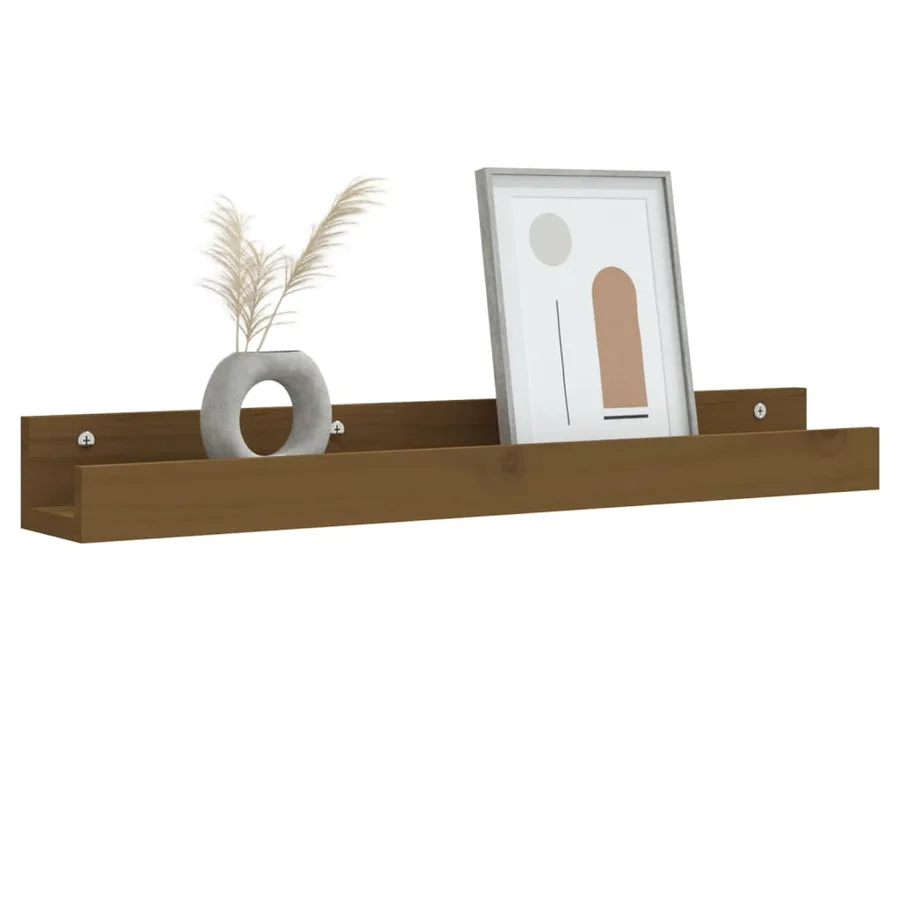 Étagères murales 2 pcs Marron miel 80x12x9cm Bois de pin massif - 7
