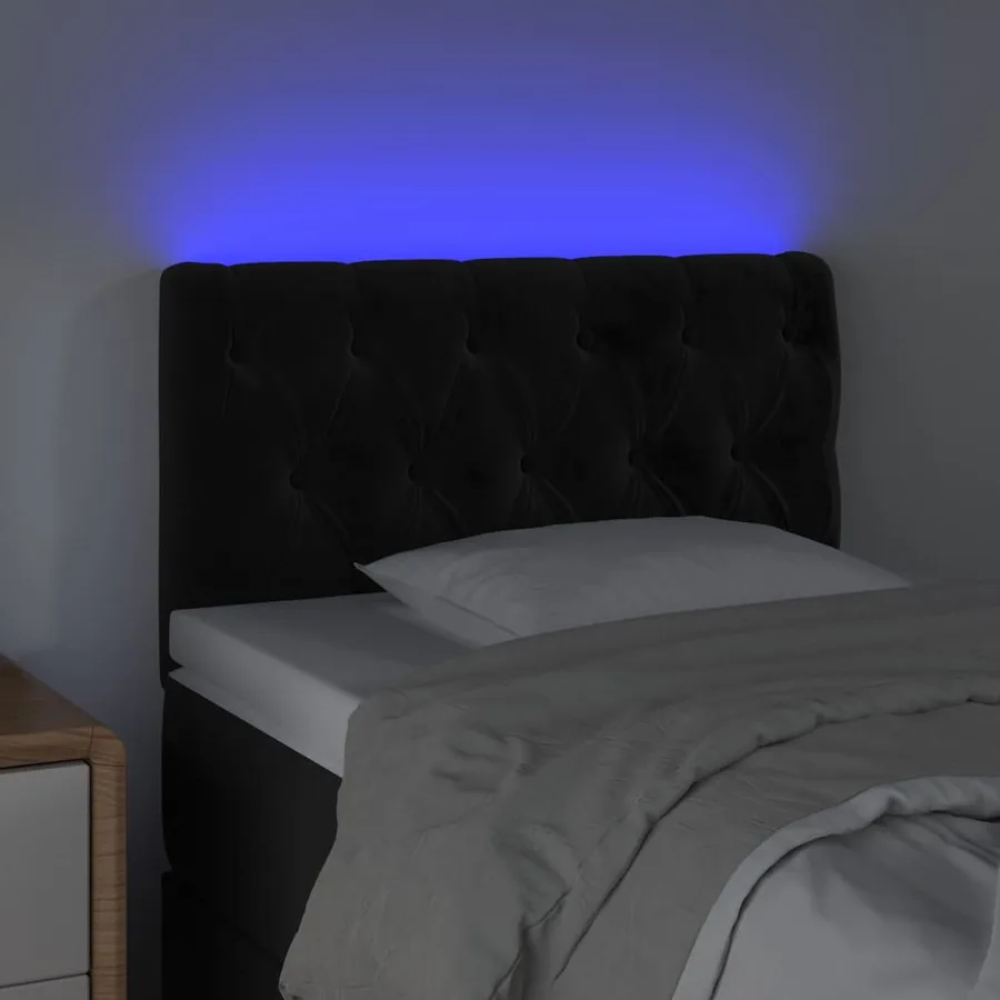 Tête de lit à LED Noir 80x7x78/88 cm Velours - 3